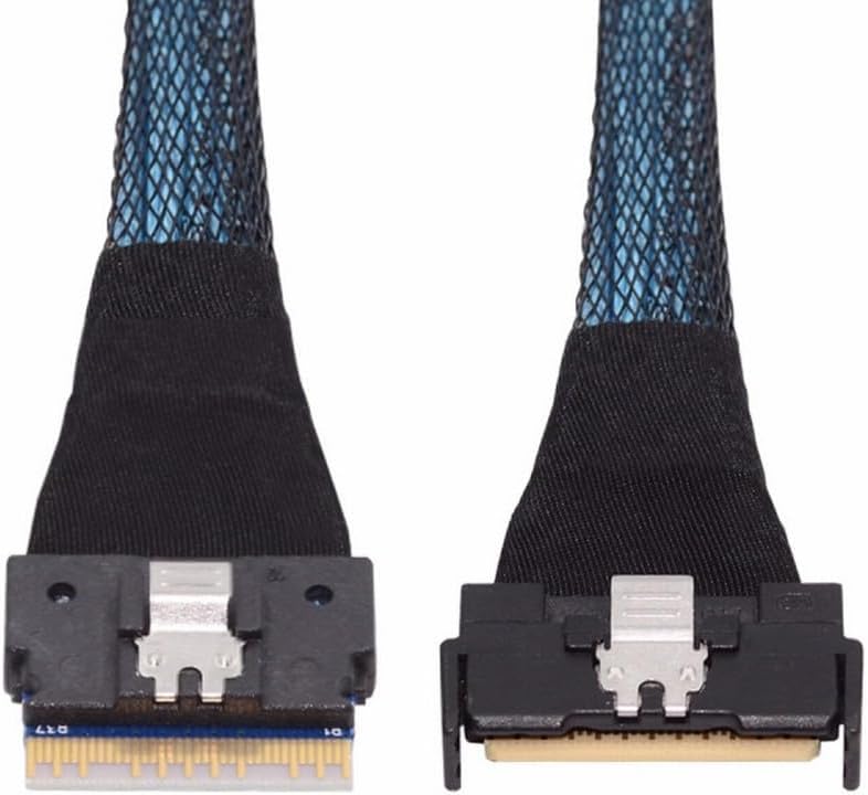 CY Cable PCI-E 5.0 Mini Cool Edge IO MCIO PCI-E 8i 74Pin Male to Slimline SFF-8654 SAS 4.0 74Pin Male Extender Cable 50cm - Image 1
